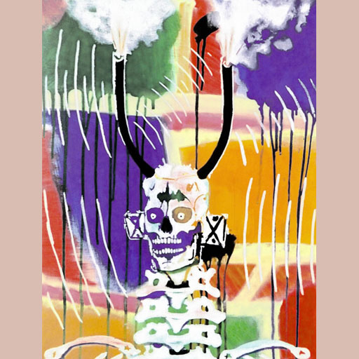 portraits, genius fool, skeleton, neoexpressionism, contemporary art, expressionism, New York, painting, Nicholaas Chiao