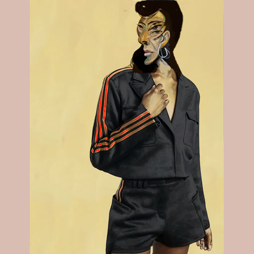 lily, sportswoman, portrait, figurative, neoexpressionism, contemporary art, expressionism, New York, painting, Nicholaas Chiao