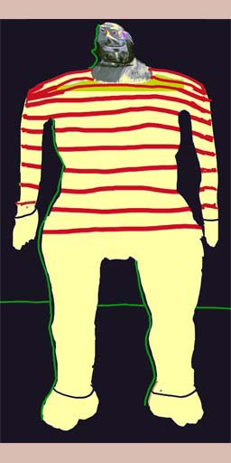 portrait, striped shirt, neoexpressionism, contemporary art, expressionism, New York, painting, Nicholaas Chiao