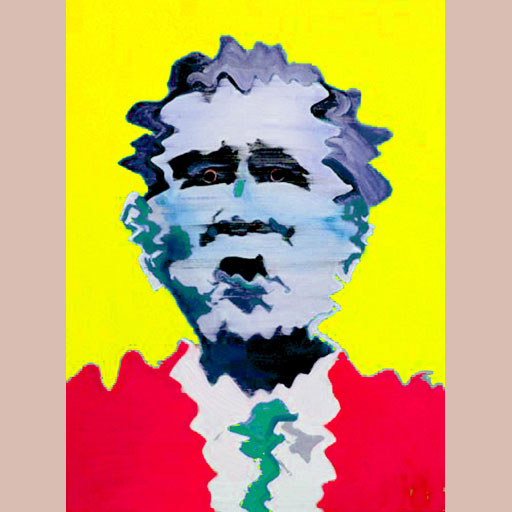 George, Bush, TV screen blurry, iconic, top man, neoexpressionism, contemporary art, expressionism, New York, painting, Nicholaas Chiao