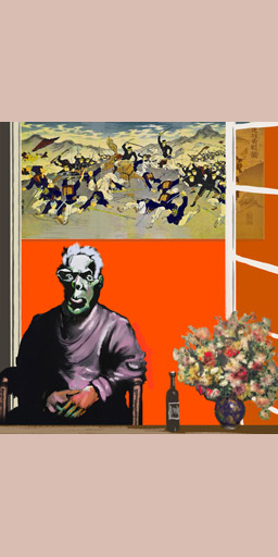 portrait, old man, male portrait, neoexpressionism, contemporary art, expressionism, New York, painting, Nicholaas Chiao